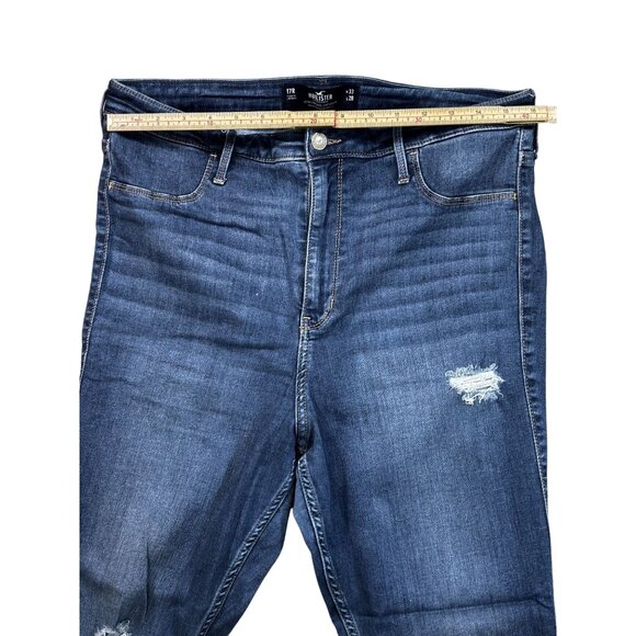 Hollister Womens Ultra High-Rise Jean Legging W33 L28 Blue Denim Distressed - Picture 6 of 9